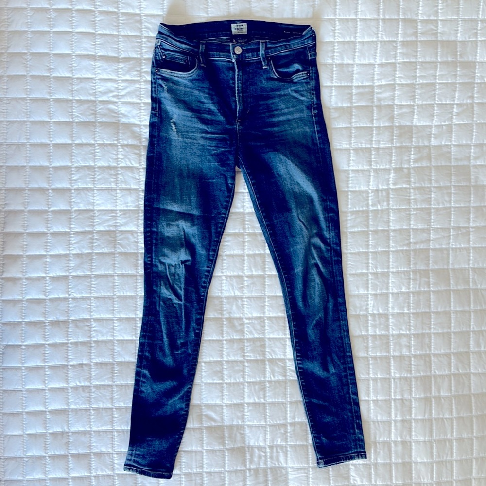 Citizens of Humanity, Rocket Hi Rise Skinny, 28,med dark wash, light distressing